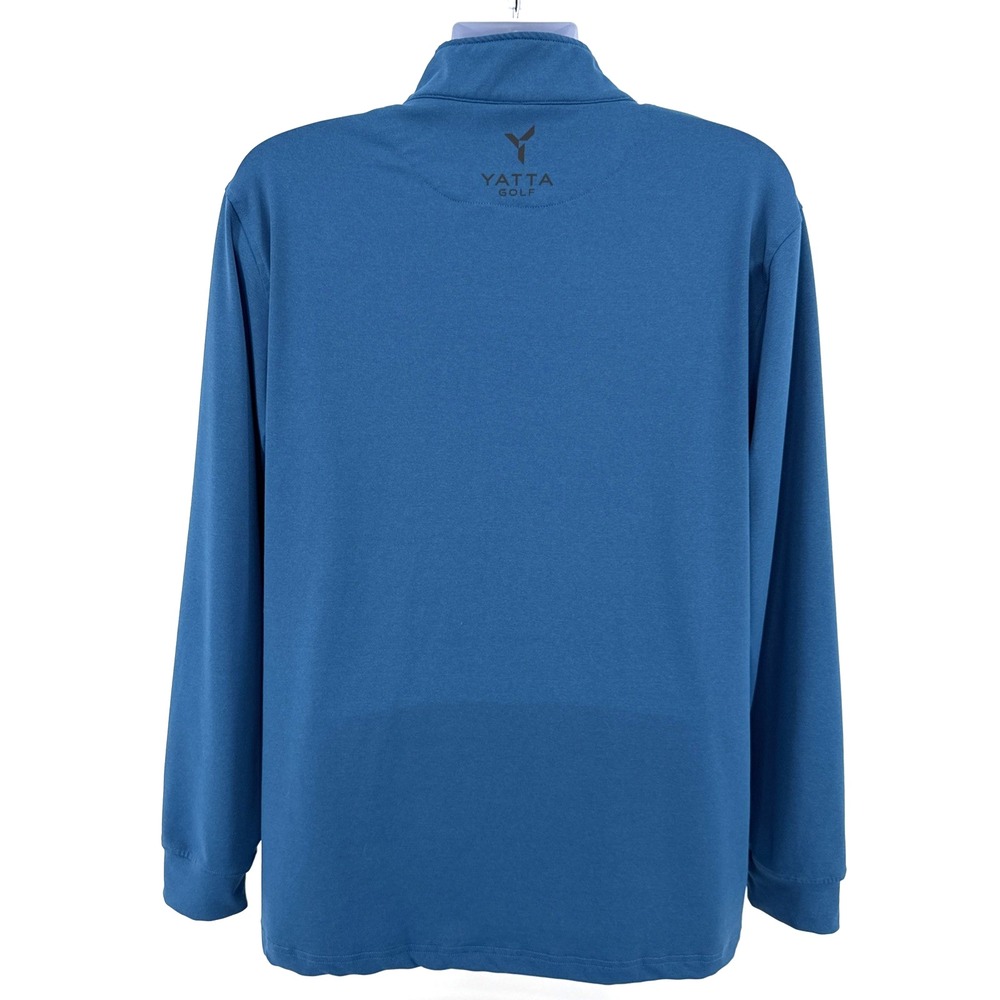 Yatta Golf Men's L Blue Stretch Golf Quarter Zip Pullover Performance - Picture 2 of 10
